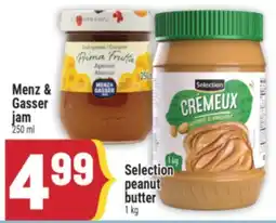 Marché Adonis Menz & Gasser jam 250 ml, Selection peanut butter, 1 kg offer