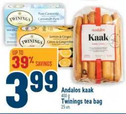 Marché Adonis Andalos kaak 400 g, Twinings tea bag 25 un offer