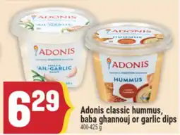 Marché Adonis Adonis classic hummus, baba ghannouj or garlic dips offer