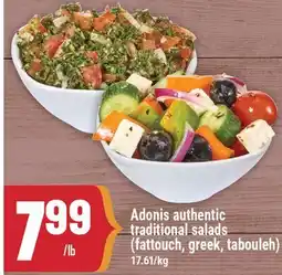 Marché Adonis Adonis authentic traditional salads offer