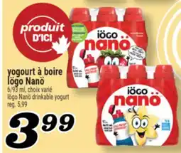 Marché Richelieu YOGOURT À BOIRE IÖGO NANÖ | IÖGO NANÖ DRINKABLE YOGURT offer