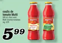 Marché Richelieu COULIS DE TOMATE MUTTI | MUTTI STRAINED TOMATOES offer