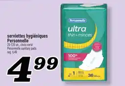 Marché Richelieu SERVIETTES HYGIÉNIQUES PERSONNELLE | PERSONNELLE SANITARY PADS offer