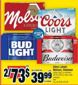 Super C bière Labatt, Molson, Sleeman | beer offer