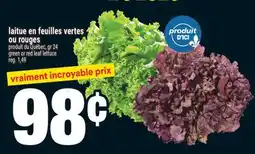 Super C laitue en feuilles vertes ou rouges | green or red leaf lettuce offer