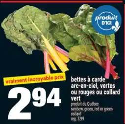 Super C bettes à card arc-en-ciel, vertes ou rouges ou collard vert offer