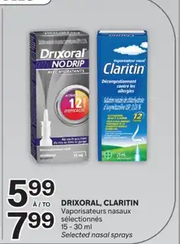 Brunet DRIXORAL, CLARITIN Vaporisateurs nasaux sélectionnés offer