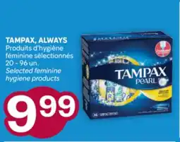 Brunet TAMPAX, ALWAYS Produits d'hygiène féminine sélectionnés offer