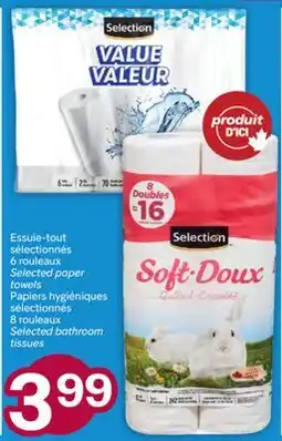 Brunet Essuie-tout sélectionnés 6 rouleaux, Papiers hygiéniques sélectionnés 8 rouleaux offer