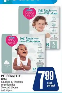 Jean Coutu PERSONNELLE Selected diapers and wipes offer
