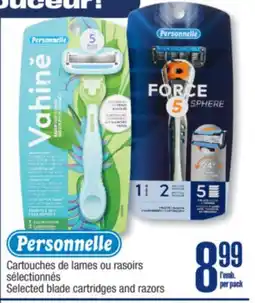Jean Coutu Personnelle Selected blade cartridges and razors offer