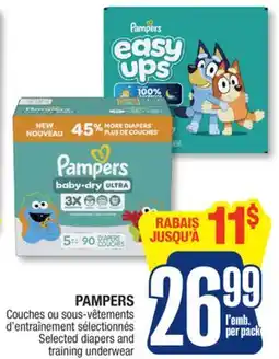 Jean Coutu PAMPERS Selected diapers and training underwear offer