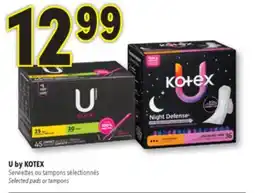 Familiprix U by KOTEX Selected pads or tampons offer