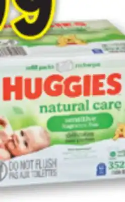 Familiprix Huggies Natural Care sensitive skin & fragrance free baby wipes 2x176un offer