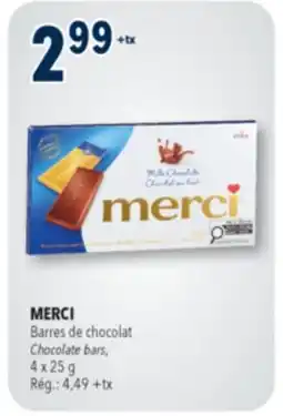 Familiprix Merci milk chocolate bars offer