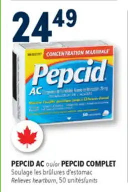 Familiprix PEPCID AC or PEPCID COMPLET, Relieves heartburn, 50 units offer