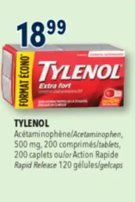 Familiprix Tylenol value pack extra strength 500mg acetaminophen easy to swallow tablets 200un offer
