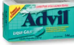 Familiprix Advil Liqui-Gels ibuprofen capsules 144un offer