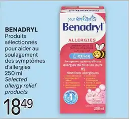 Brunet BENADRYL Produits sélectionnés pour aider au soulagement des symptômes d'allergies offer