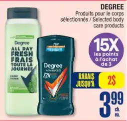 Jean Coutu DEGREE Selected body care products offer