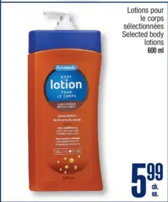 Jean Coutu Selected body lotions offer