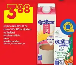 Maxi CRÈME À CAFÉ 10 %, 1 L OU CRÈME 35 %, 473 ML QUÉBON OU SEALTEST | CREAM offer