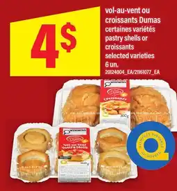 Maxi VOL-AU-VENT OU CROISSANTS DUMAS | PASTRY SHELLS OR CROISSANTS, 6 UN offer