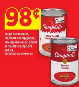 Maxi SOUPE AUX TOMATES, CRÈME DE CHAMPIGNONS, AUX LÉGUMES OU AU POULET ET NOUILLES CAMPBELL'S offer