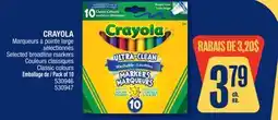 Jean Coutu CRAYOLA Selected broadline markers offer