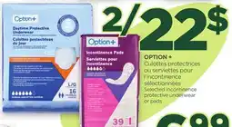 Proxim OPTION + Selected incontinence protective underwear or pads offer