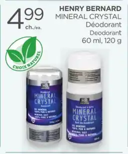Proxim HENRY BERNARD MINERAL CRYSTAL Deodorant offer
