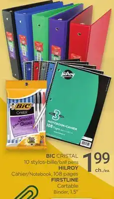 Proxim BIC CRISTAL ball pens HILROY Notebook, 108 pages FIRSTLINE Cartable Binder, 1,5 offer