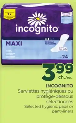 Proxim INCOGNITO Selected hygienic pads or pantyliners offer