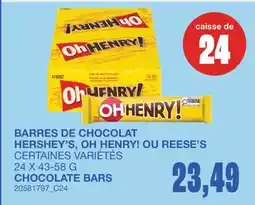Wholesale Club BARRES DE CHOCOLAT HERSHEY'S, OU REESE'S, 24 X offer
