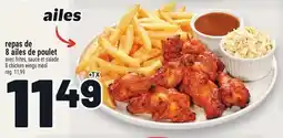 Metro REPAS DE 8 AILES DE POULET AVEC FRITES, SAUCE ET SALADE | 8 CHICKEN WINGS MEAL offer