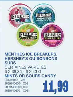 Wholesale Club MENTHES, HERSHEY'S OU BONBONS SÛRS, 6 X 36,85 offer