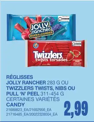 Wholesale Club RÉGLISSES 283 G OU TWISTS, NIBS OU PULL 'N' PEEL offer