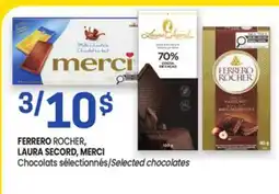 Uniprix FERRERO ROCHER, LAURA SECORD, MERCI Chocolats sélectionnés/Selected chocolates offer