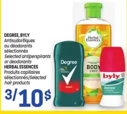 Uniprix DEGREE, BYLY, HERBAL ESSENCES offer