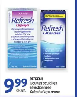 Uniprix REFRESH Gouttes oculaires sélectionnées/Selected eye drops offer