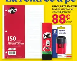 Uniprix HILROY, PRITT, STAEDTLER Produits sélectionnés / Selected products offer