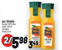 Metro JUS SIMPLY | SIMPLY JUICE offer
