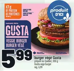 Metro BURGER VÉGÉ GUSTA | GUSTA VEGE BURGER offer