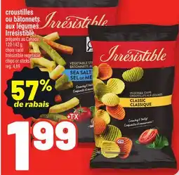 Metro CROUSTILLES OU BÂTONNETS AUX LÉGUMES IRRÉSISTIBLE | IRRÉSISTIBLE VEGETABLE CHIPS OR STICKS offer