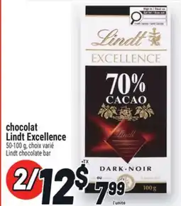 Metro CHOCOLAT LINDTEXCELLENCE | LINDT CHOCOLATE BAR offer