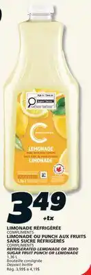 IGA COMPLIMENTS REFRIGERATED LEMONADE OR ZERO SUGAR FRUIT PUNCH OR LEMONADE offer