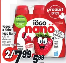 Metro YOGOURT À BOIRE IÖGO NANÖ | IÖGO NANÖ DRINKABLE YOGURT offer