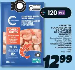 IGA COMPLIMENTS FROZEN ECUADORIAN PACIFIC WHITE COOKED SHRIMP offer