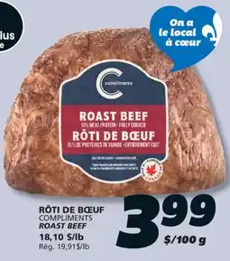 IGA COMPLIMENTS ROAST BEEF offer