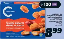 IGA COMPLIMENTS FROZEN BREADED CHICKEN STRIPS OR NUGGETS offer